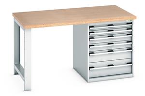 840mm High Benches Bott Bench 1500x900x840mm with MPX Top and 6 Drawer Cabinet